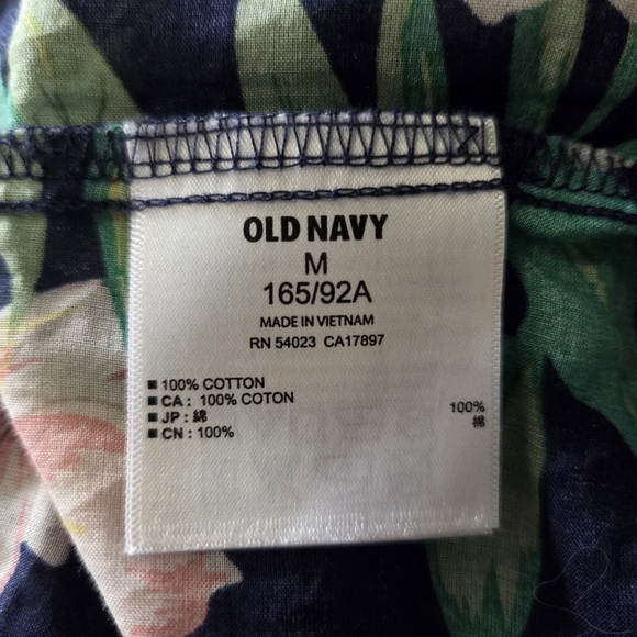 Old Navy Floral Blouse - Navy, Green, Pink Size Med - Picture 5 of 6